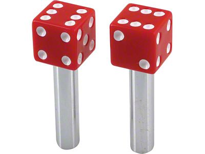 Red Dice Door Lock Knobs, Pair