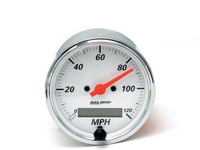 Auto Meter Arctic White Series 3-1/8-Inch Programmable Speedometer; 0-120 MPH