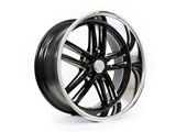 Resto Vintage Wheel Co Maverick Glossy Black Center with Milled Window Diamond Cut Lip Wheel; 20x8; 1mm Offset (64-73 Mustang)