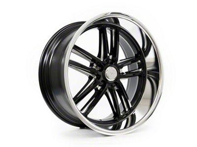 Resto Vintage Wheel Co Maverick Glossy Black Center with Milled Window Diamond Cut Lip Wheel; 18x9.5; 1mm Offset (82-92 Camaro)