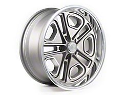 Resto Vintage Wheel Co Del Ray Texture Gun Metal Center with Milled Window Diamond Cut Lip Wheel; 17x8; 1mm Offset (55-57 150, 210, Bel Air, Nomad)