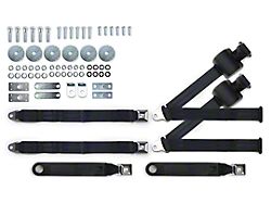 RetroBelt 3-Point Retractable Lap and Shoulder Seat Belts with Push Button Buckles for Bench Seats (64-74 Biscayne, Caprice, Impala)