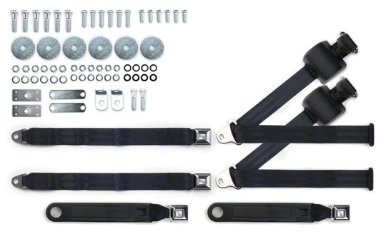 Ecklers Seat Belts,3-Point Shoulder Harness,Silver,55-57