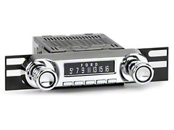 RetroSound Huntington Motor 1 Radio with Chrome with Black Ring Metal Knobs (68-77 Bronco)