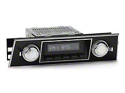 RetroSound RetroRadio Motor 1 Radio with Black Face, Black Push Buttons, Installation Faceplate, Knobs and Camaro Script Overlay (67-68 Camaro)