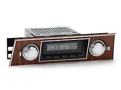 RetroSound RetroRadio Motor 1 Radio with Black Face, Black Push Buttons, Installation Faceplate, Knobs and Camaro Script Overlay (67-68 Camaro)