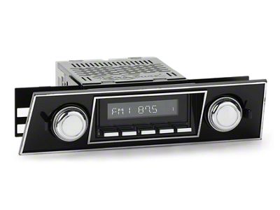 RetroSound RetroRadio Motor 1 Radio with Black Face, Chrome Push Buttons, Installation Faceplate and Knobs (67-68 Camaro)