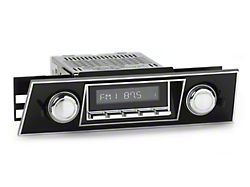 RetroSound RetroRadio Motor 1 Radio with Chrome Face, Chrome Push Buttons, Installation Faceplate, Knobs and Camaro Script Overlay (67-68 Camaro)