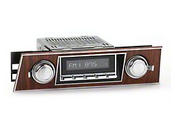 RetroSound RetroRadio Motor 4 Radio with Chrome Face, Woodgrain Bezel and Chrome Metal Knobs (67-68 Camaro)