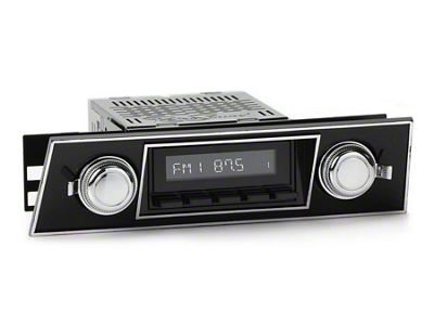 RetroSound RetroRadio Motor 1 Radio with Black Face, Black Push Buttons, Installation Faceplate and Knobs (67-68 Firebird)