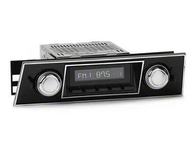 RetroSound RetroRadio Motor 1 Radio with Black Face, Black Push Buttons, Installation Faceplate and Knobs (67-68 Firebird)