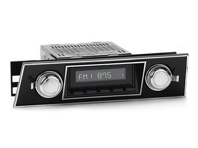RetroSound RetroRadio Motor 2 Radio with Black Face, Black Push Buttons, Installation Faceplate and Knobs (67-68 Firebird)