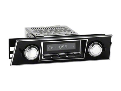 RetroSound RetroRadio Motor 2 Radio with Chrome Face, Black Push Buttons, Installation Faceplate and Knobs (67-68 Firebird)