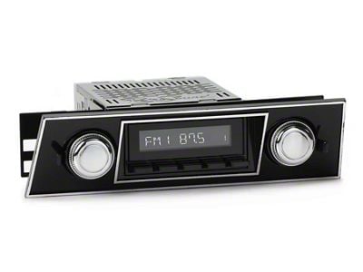 RetroSound RetroRadio Motor 4 Radio with Black Face, Black Push Buttons, Installation Faceplate and Knobs (67-68 Firebird)