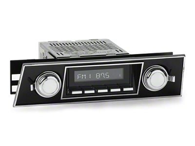 RetroSound RetroRadio Motor 4 Radio with Black Face, Chrome Push Buttons, Installation Faceplate and Knobs (67-68 Firebird)