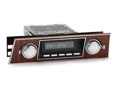 RetroSound RetroRadio Motor 4 Radio with Black Face, Chrome Push Buttons, Installation Faceplate and Knobs (67-68 Firebird)