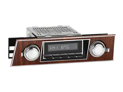 RetroSound RetroRadio Motor 4 Radio with Chrome Face, Black Push Buttons, Installation Bezel and Knobs (67-68 Firebird)