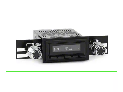 RetroSound RetroRadio Motor 1 Radio with Black Face, Black Push Buttons, Installation Bezel and Knobs (69-72 LTD)