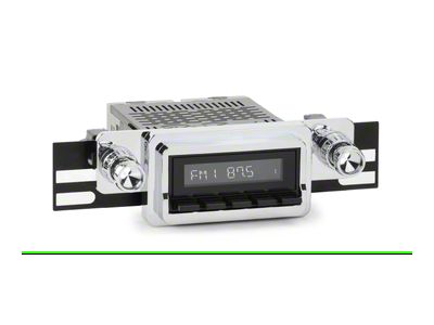 RetroSound RetroRadio Motor 1 Radio with Black Face, Black Push Buttons, Installation Bezel and Knobs (64-66 Ranchero)