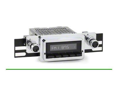 RetroSound RetroRadio Motor 4 Radio with Black Face, Black Push Buttons, Installation Bezel and Knobs (64-66 Ranchero)