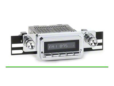 RetroSound RetroRadio Motor 4 Radio with Chrome Face, Chrome Push Buttons, Installation Bezel and Knobs (64-66 Ranchero)