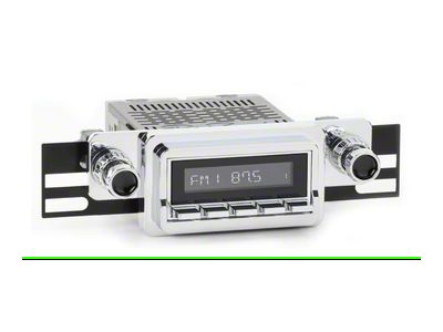 RetroSound RetroRadio Motor 4 Radio with Chrome Face, Chrome Push Buttons, Installation Bezel and Knobs (64-66 Ranchero)