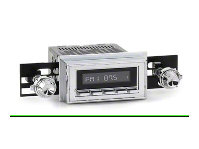 RetroSound RetroRadio Motor 4 Radio with Chrome Face, Chrome Push Buttons, Installation Bezel and Knobs (1958 Biscayne, Brookwood, Del Ray, Impala)