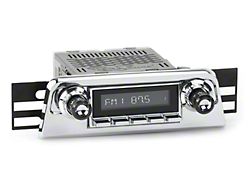 RetroSound RetroRadio Motor 1 Radio with Chrome Face, Chrome Bezel and Chrome Dot Metal Knobs (61-63 Thunderbird)