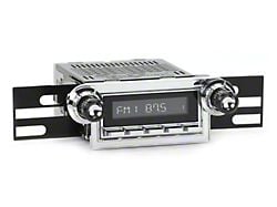 RetroSound RetroRadio Motor 1 Radio with Chrome Face, Chrome Bezel and Chrome Dot Metal Knobs (64-66 Thunderbird)