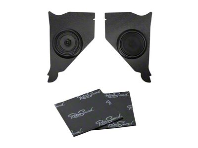 RetroSound Kick Panels with Standard Speakers and Sound Dampening; Black (55-56 150, 210, Bel Air, Nomad)