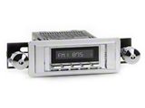 RetroSound RetroRadio Motor 1 Radio with Chrome Face, Chrome Push Buttons, Installation Bezel, Chrome Knobs and Bel Air Script Overlay (55-56 Bel Air)