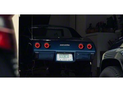 RetroVette Infinity LED Tail Lights; Black Housing; Red Lens (68-82 Corvette C3)