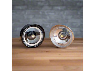 Billet Front Parking Lamps with Revive 1157 Amber LED; Black Housing (1969 Camaro)