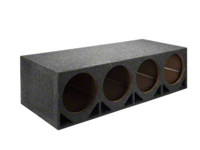 Rhino Box Quad 10-Inch Double Ported Subwoofer Box; Carpeted (Universal; Some Adaptation May Be Required)