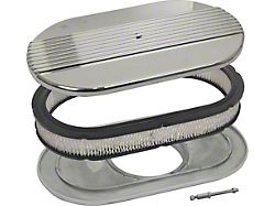 Ribbed Billet Aluminum Oval Air Cleaner, 4-Barrel Carburetor (66-96 Bronco)