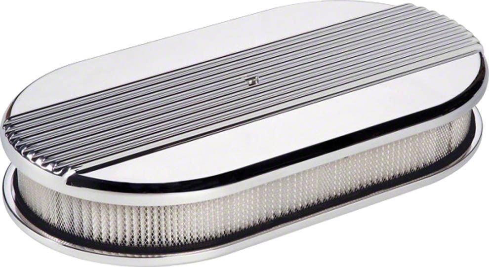Ecklers Ribbed Billet Aluminum Oval Air Cleaner, 4-Barrel
