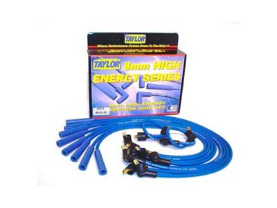 Rick's Camaro - Camaro Taylor Plug Wires, Stainless Steel, Braided Covering, 8mm, Blue, 1974-1980