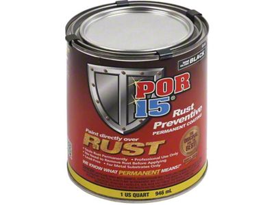 Rust Preventive Paint, Black, Semi-Gloss, Quart, POR-15r