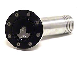 Ridetech Billet Aluminum Locking Gas Filler Neck with Cap; Black (67-68 Camaro)