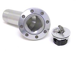 Ridetech Billet Aluminum Locking Gas Filler Neck with Cap; Silver (67-68 Camaro)