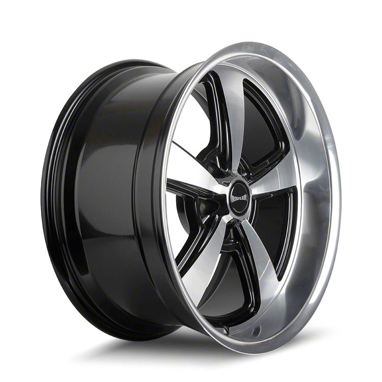 Ridler Ecklers 652 Gloss Black With Diamond Cut Face and Lip Wheel