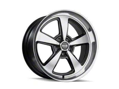 Ridler 652 Gloss Black with Diamond Cut Face and Lip Wheel; 17x8; 0mm Offset (68-82 Corvette C3)