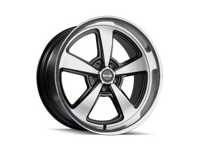 Ridler 652 Gloss Black with Diamond Cut Face and Lip Wheel; 18x9.5; 0mm Offset (53-62 Corvette C1)