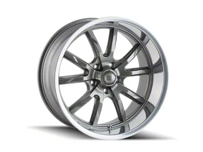 Ridler 650 Gloss Grey with Polished Lip Wheel; 15x8; 0mm Offset (67-02 Firebird)