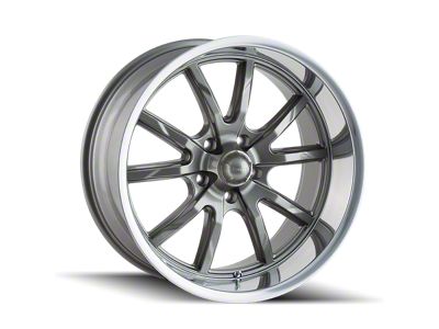 Ridler 650 Gloss Grey with Polished Lip Wheel; 18x8; 0mm Offset (67-02 Firebird)