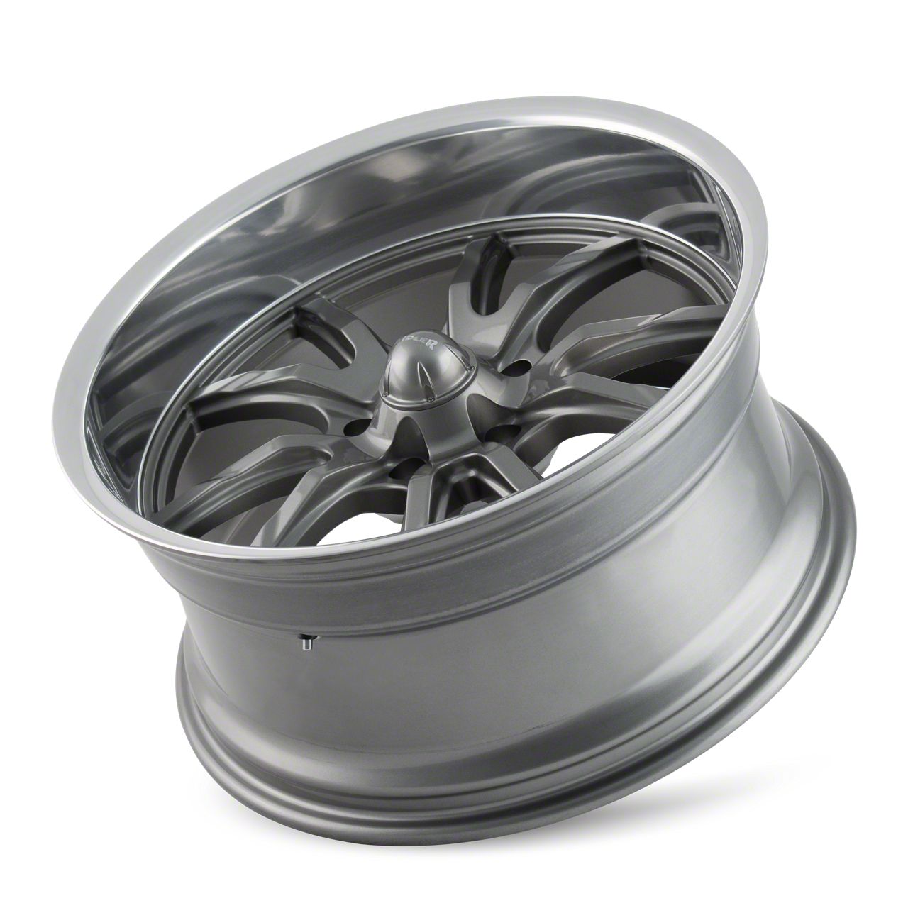 Ridler Ecklers 650 Gloss Grey with Polished Lip Wheel; 17x7 6507761G