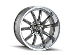 Ridler 650 Gloss Grey with Polished Lip Wheel; 17x8; 0mm Offset (70-88 Monte Carlo)