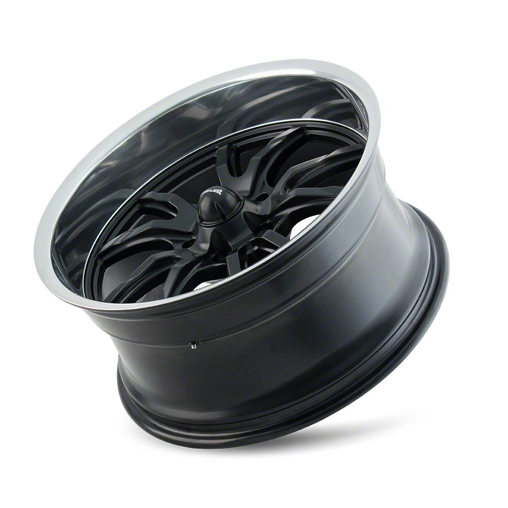 Ridler Ecklers 650 Matte Black with Polished Lip Wheel; 17x7 6507761MB