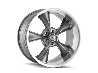 Ridler 695 Gloss Grey Machined Wheel; 17x8; 0mm Offset (70-88 Monte Carlo)
