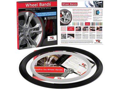 RimPro-Tec 13 to 22-Inch Wheel Bands Kit with White Insert; Black (Universal; Some Adaptation May Be Required)